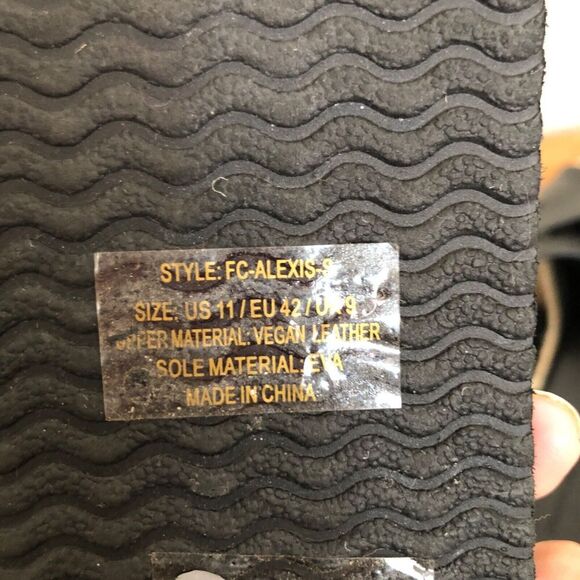 French Connection Womens Alexis Black FAUX Leather Strappy Slide Sandals Size 11 - Picture 9 of 10